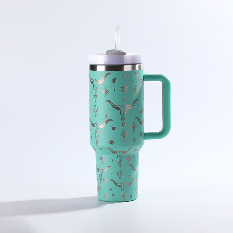 Edelstahl mit Stroh becher