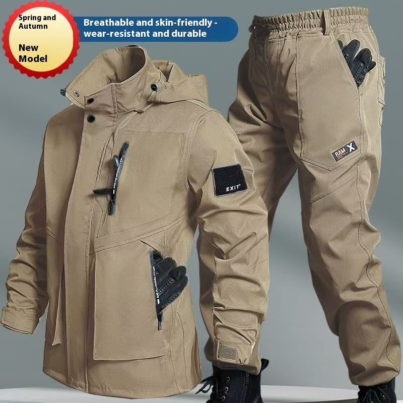 Herbst- und Winter-Fleece-gefütterte wasserdichte Jacke Anzug