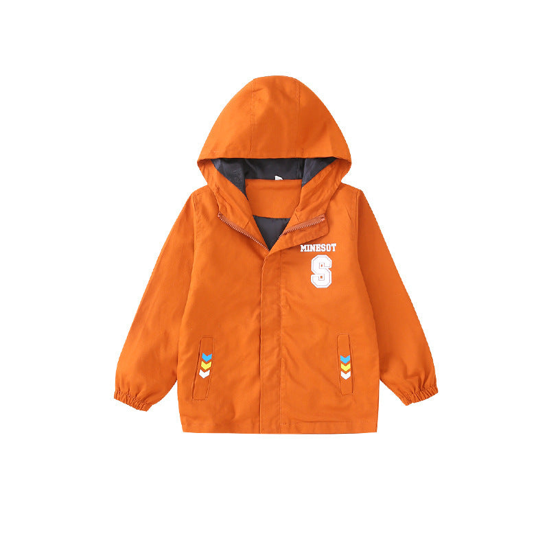Herbst Trenchcoat für große Kinder mit Buchstaben-muster