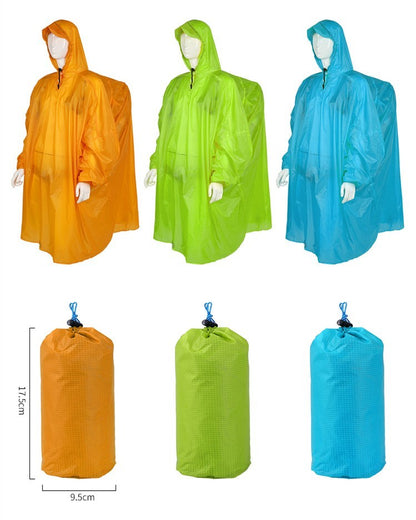 Outdoor backpack raincoat