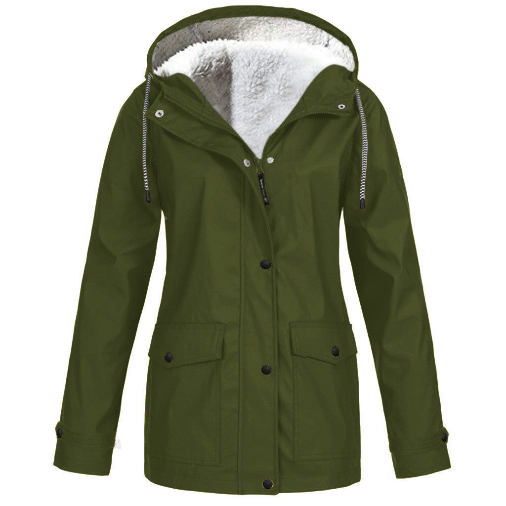 Outdoor-Jacke mit Kapuze Fleece Jacke mit Bergsteigen