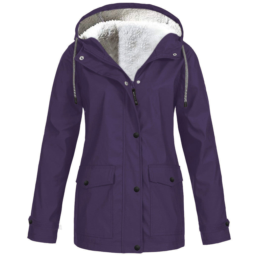 Outdoor-Jacke mit Kapuze Fleece Jacke mit Bergsteigen