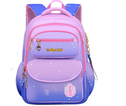 Kamida Grundschul-Schultasche, weiblich, süßer Farbverlaufsrucksack, 1–3–6 Klasse, große Kapazität