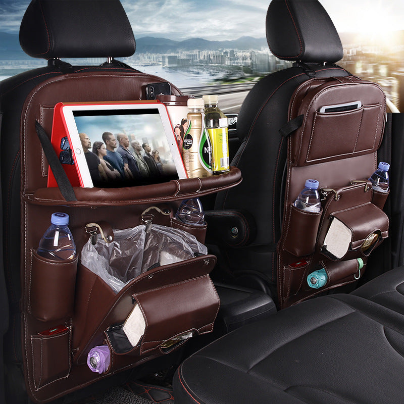 PU-Leder Auto-Aufbewahrungstasche Multifunktions-Sitz-Rückenablage Hängetasche Wasserdichter Auto-Organizer Auto-Innenausstattung