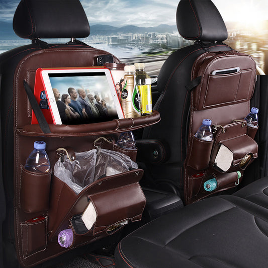PU-Leder Auto-Aufbewahrungstasche Multifunktions-Sitz-Rückenablage Hängetasche Wasserdichter Auto-Organizer Auto-Innenausstattung