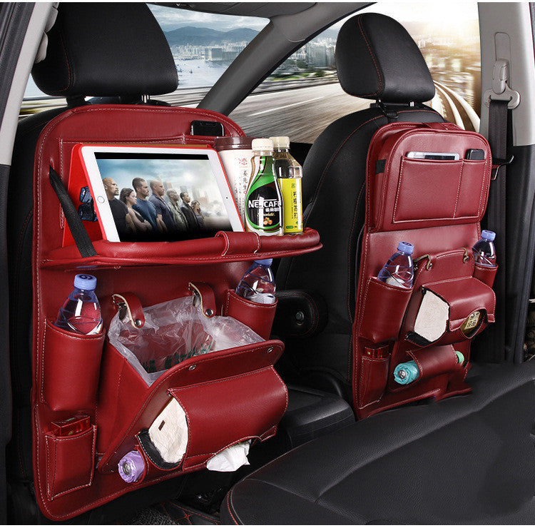 PU-Leder Auto-Aufbewahrungstasche Multifunktions-Sitz-Rückenablage Hängetasche Wasserdichter Auto-Organizer Auto-Innenausstattung
