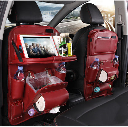 PU-Leder Auto-Aufbewahrungstasche Multifunktions-Sitz-Rückenablage Hängetasche Wasserdichter Auto-Organizer Auto-Innenausstattung