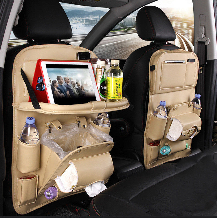 PU-Leder Auto-Aufbewahrungstasche Multifunktions-Sitz-Rückenablage Hängetasche Wasserdichter Auto-Organizer Auto-Innenausstattung