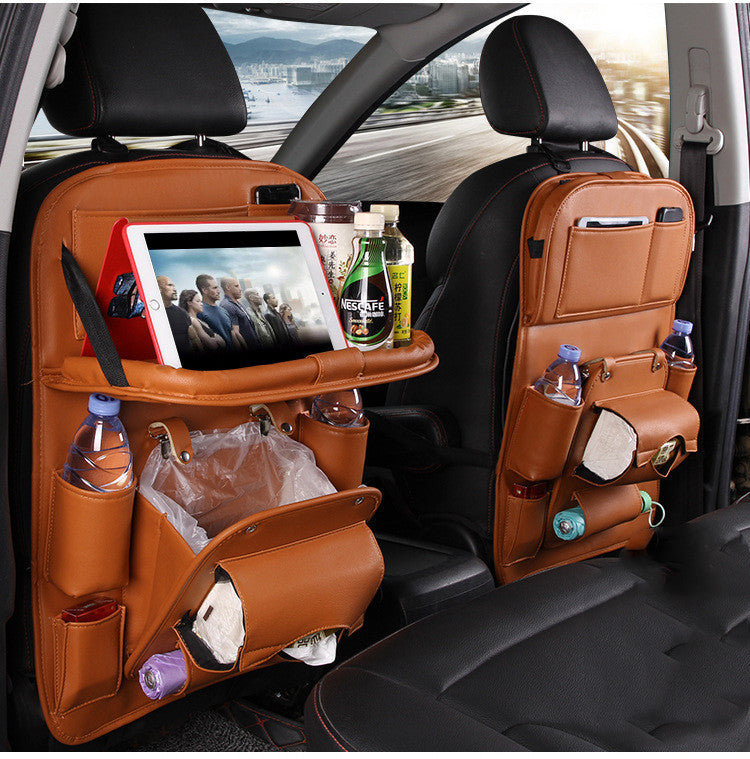 PU-Leder Auto-Aufbewahrungstasche Multifunktions-Sitz-Rückenablage Hängetasche Wasserdichter Auto-Organizer Auto-Innenausstattung