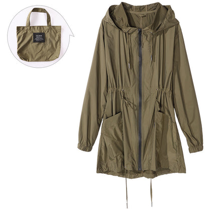 Damen Regenmantel Tunika Trenchcoat