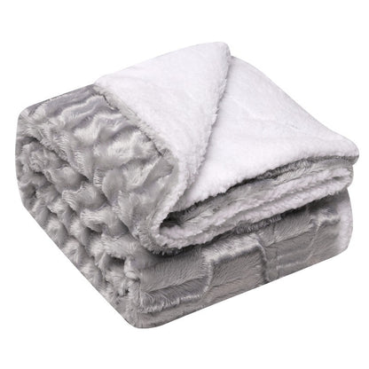 Verdickter Flanell Lammwolle Composite Double Blanket Freizeitdecke Geschenkdecke