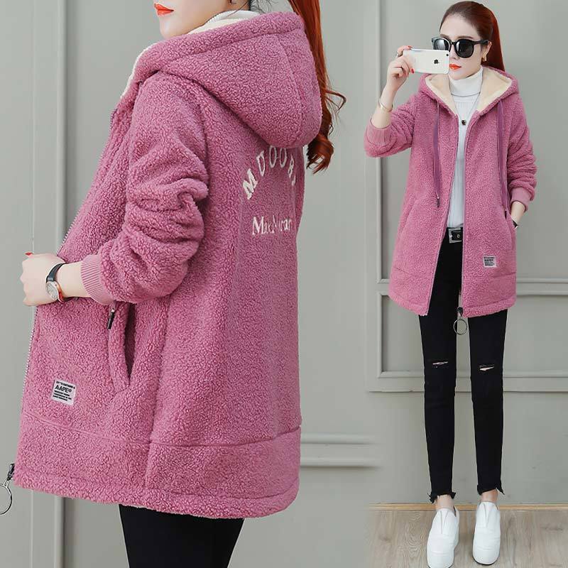 Herbst Winter Mantel Strickjacke Winter Kunstlammfellmantel