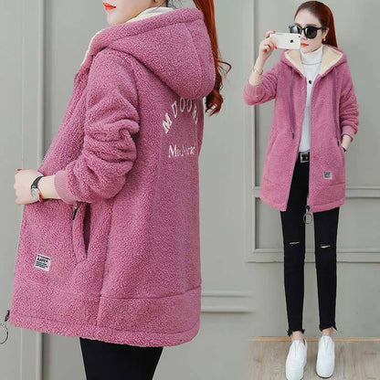 Herbst Winter Mantel Strickjacke Winter Kunstlammfellmantel