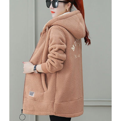 Herbst Winter Mantel Strickjacke Winter Kunstlammfellmantel
