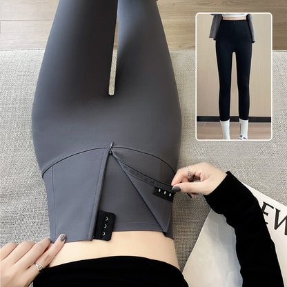 Bauchkontrollierende Po-Lifting-Leggings - Winter Hohe Taille Slim Fit mit Reißverschluss