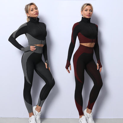 “3PCS Nahtloses Yoga Set - Sport-BH, Leggings & Crop Top”