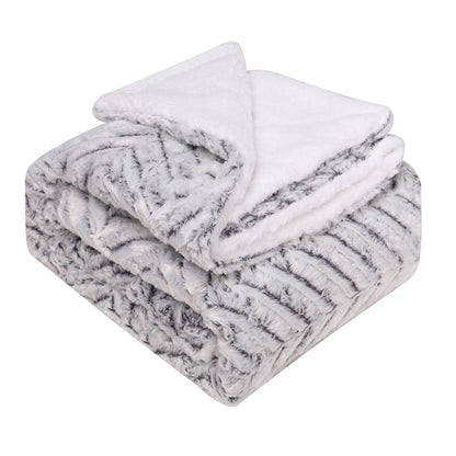 Verdickter Flanell Lammwolle Composite Double Blanket Freizeitdecke Geschenkdecke