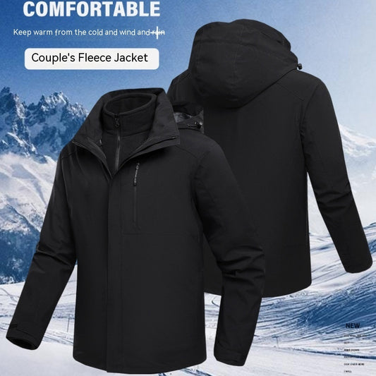 Drei-in-eins wasserdichte Fleece-gefütterte dicke Jacke