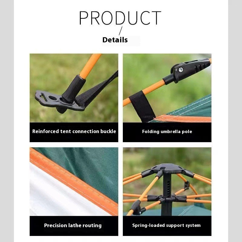 3-4 Doppel-Automatik-Outdoor-Campingzelt mit dickem Regen- und Sonnenschutz