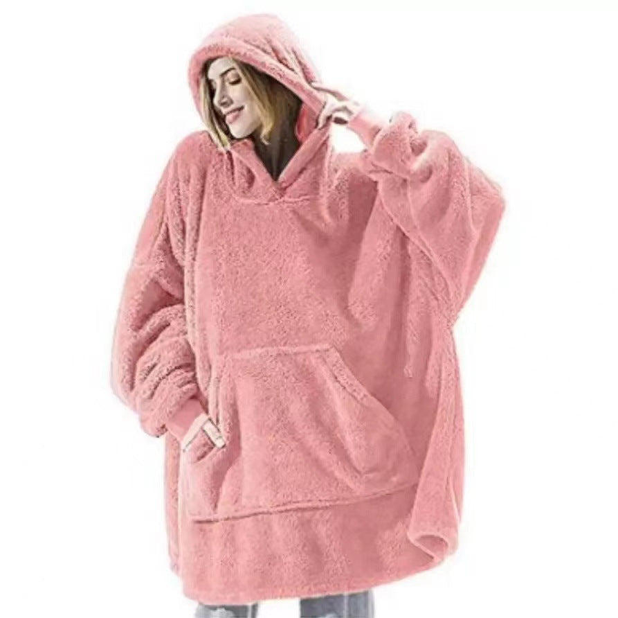 Winter Hoodie Sweatshirt mit großer Tasche Frauen Kapuzenoberteile Kleidung