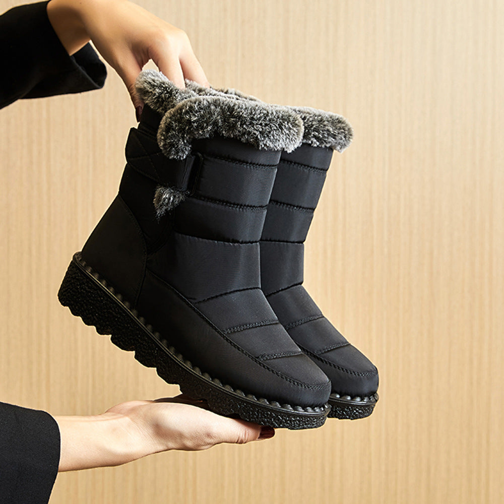 Winter Schnee Stiefel Warme Plüsch Plattform Stiefel Wasserdichte Klettschuhe
