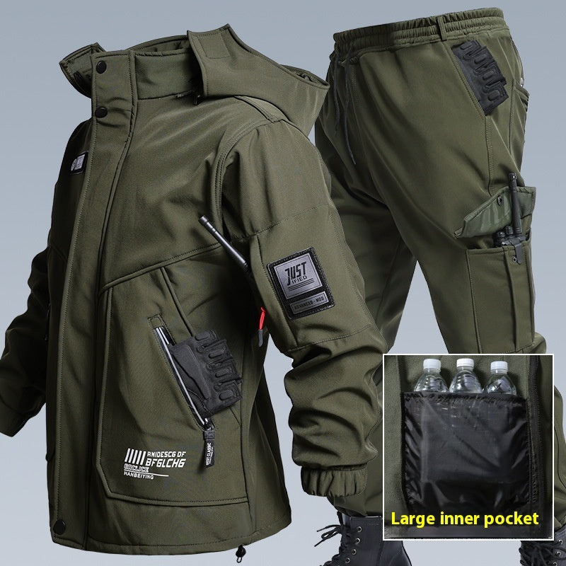 Herbst- und Winter-Fleece-gefütterte wasserdichte Jacke Anzug