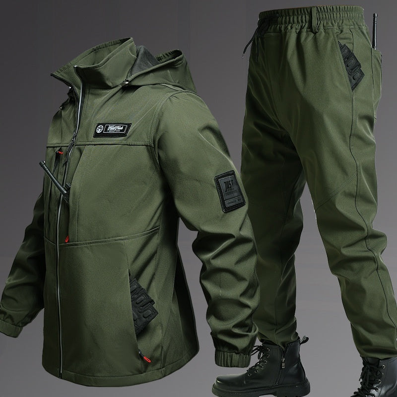 Herbst- und Winter-Fleece-gefütterte wasserdichte Jacke Anzug