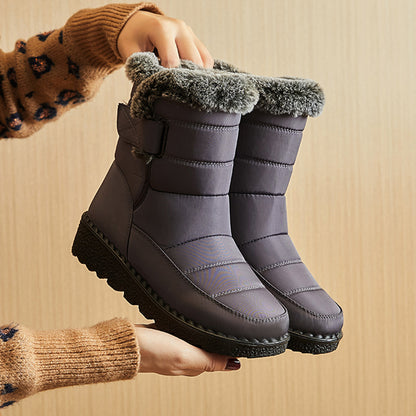 Winter Schnee Stiefel Warme Plüsch Plattform Stiefel Wasserdichte Klettschuhe