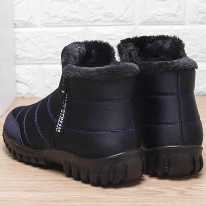 Winterstiefel für Männer wasserdicht warme Schuhe mit Plüsch-Reißverschluss-Design