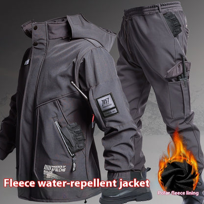 Herbst- und Winter-Fleece-gefütterte wasserdichte Jacke Anzug