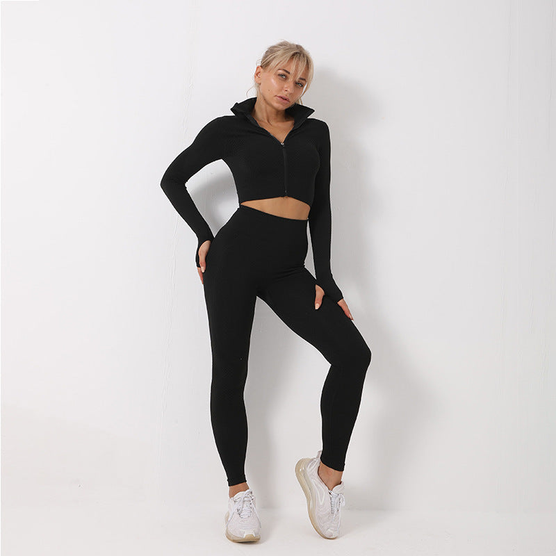 “3PCS Nahtloses Yoga Set - Sport-BH, Leggings & Crop Top”