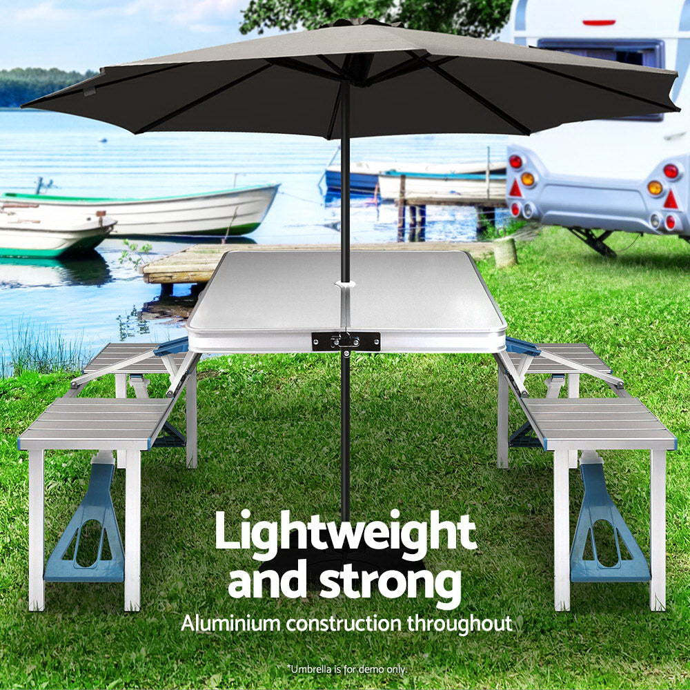 “Outdoor Klapptisch und Stuhl Set aus Aluminium - Ideal für Camping, Grillen und Haushalt