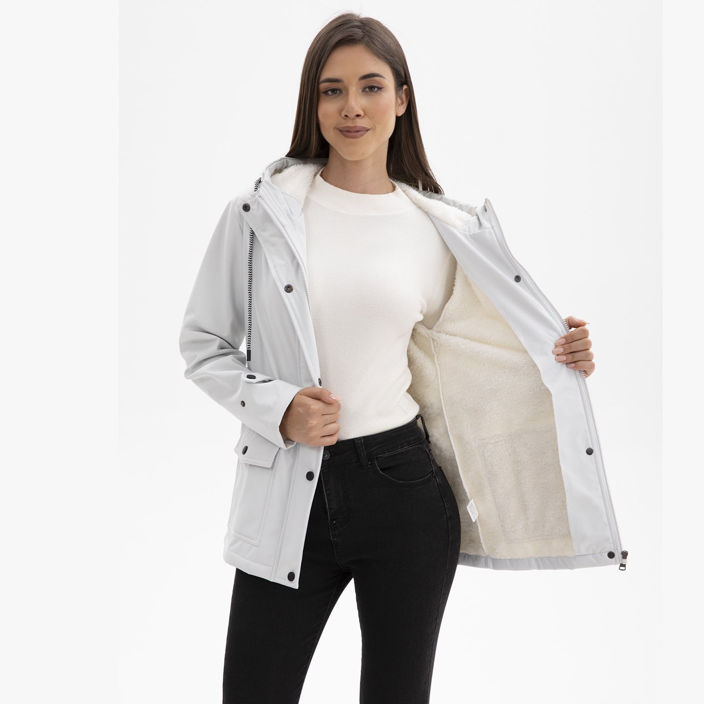 Damen Anorak Komposit Fleece-gefütterte wasserdichte Jacke