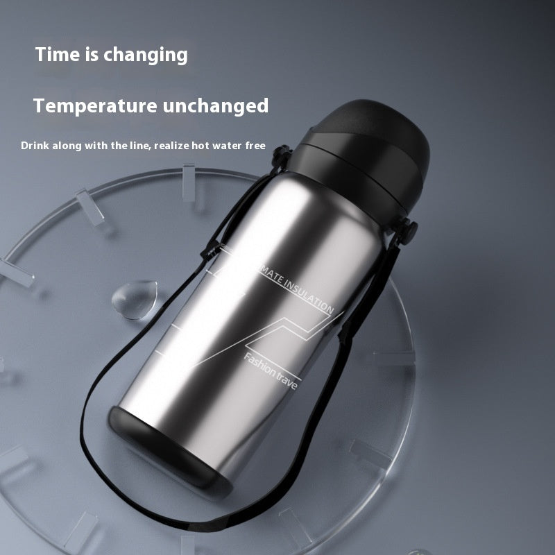 Outdoor Large Capacity Travel Pot Hard Core Drop-resistant Vacuum Mug Stainless Steel