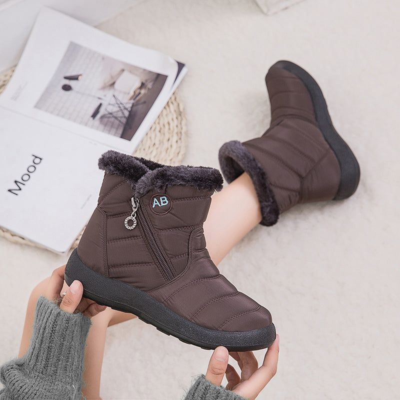 Wasserdichte Schneestiefel Plüsch Warme Winterschuhe Legere Leichte Knöchelstiefel