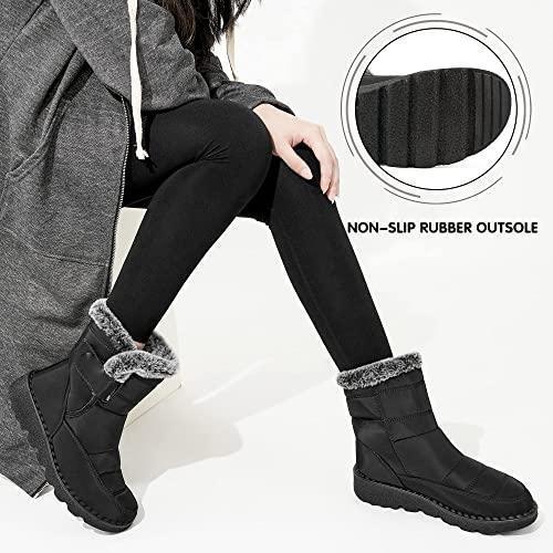 Winter Schnee Stiefel Warme Plüsch Plattform Stiefel Wasserdichte Klettschuhe