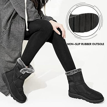 Winter Schnee Stiefel Warme Plüsch Plattform Stiefel Wasserdichte Klettschuhe