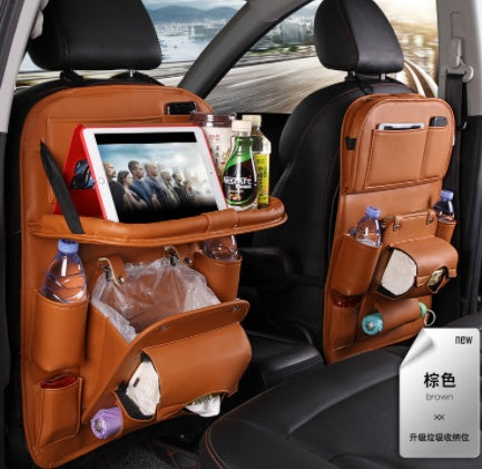PU-Leder Auto-Aufbewahrungstasche Multifunktions-Sitz-Rückenablage Hängetasche Wasserdichter Auto-Organizer Auto-Innenausstattung