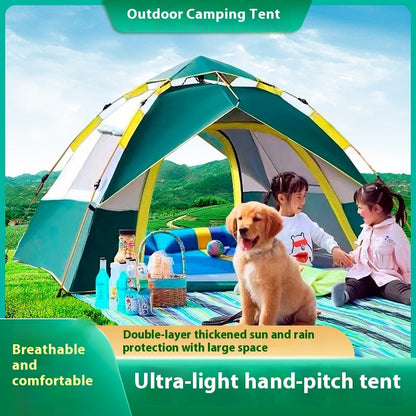 Automatik Campingzelt für 3-4 Personen – Wasserdicht mit Regen- & Sonnenschutz