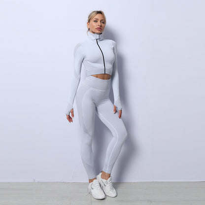 “3PCS Nahtloses Yoga Set - Sport-BH, Leggings & Crop Top”