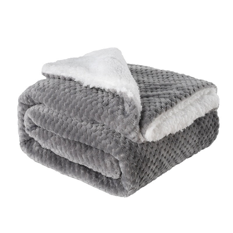 Verdickter Flanell Lammwolle Composite Double Blanket Freizeitdecke Geschenkdecke