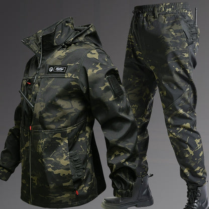 Herbst- und Winter-Fleece-gefütterte wasserdichte Jacke Anzug