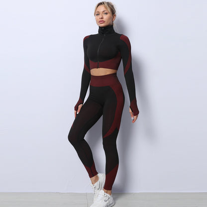 “3PCS Nahtloses Yoga Set - Sport-BH, Leggings & Crop Top”